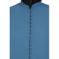 A-line abaya with potli buttons on front panel - French blue A-line abaya with potli buttons on front panel - French blue
